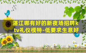 湛江哪有好的新夜场招聘ktv礼仪模特-低要求生意好