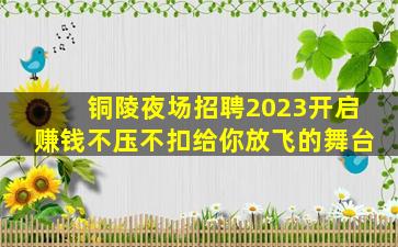 铜陵夜场招聘2023开启赚钱不压不扣给你放飞的舞台
